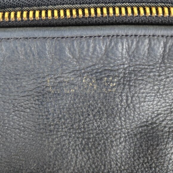 Claire V Moyen Messenger Crossbody Zip Top Tote Bag Black Leather - Picture 10 of 14